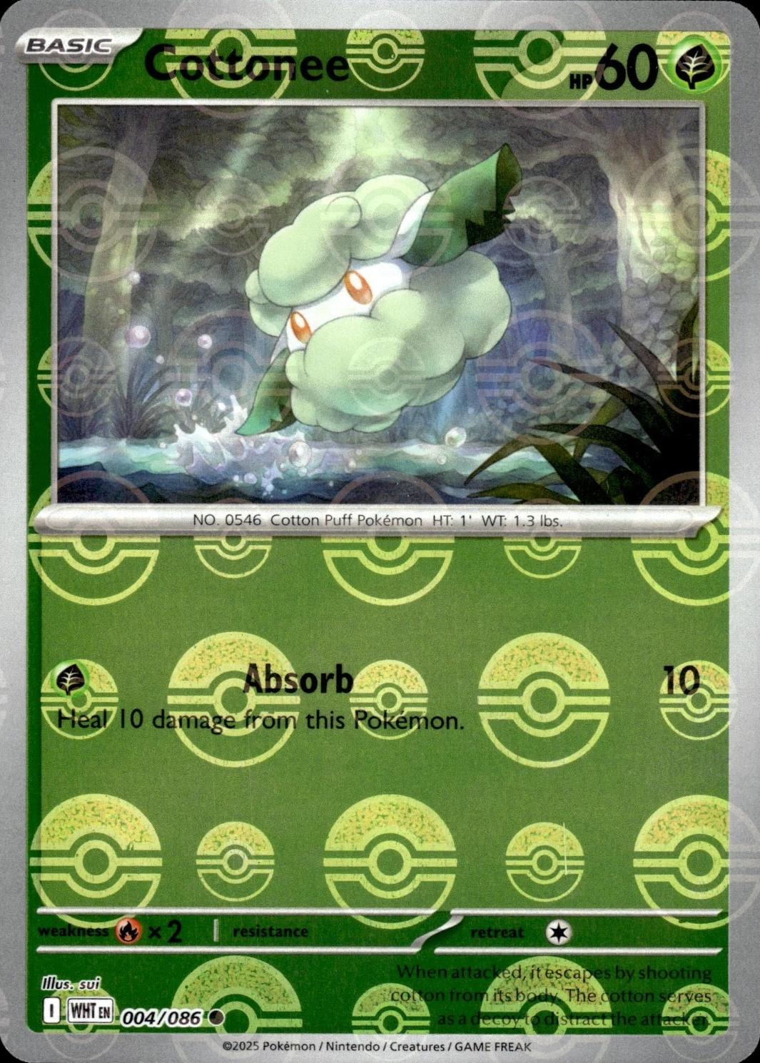 White Flare Cottonee [Poke-Ball] Pokémon card